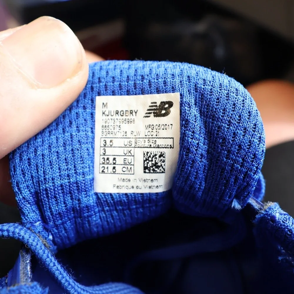 New Balance FuelCore Urge Kids 3.5 Blue Athletic Running Shoes KJURGBRY